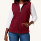 Karen Scott Women's Sport Quilted Fleece Vest Red Size Small