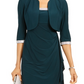 R & M Richards Women's Cropped Jacket & Ruffled Gown Green Size 14