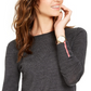 Charter Club Women's Merino Wool Button-Cuff Crewneck Sweater Gray Size XX Large