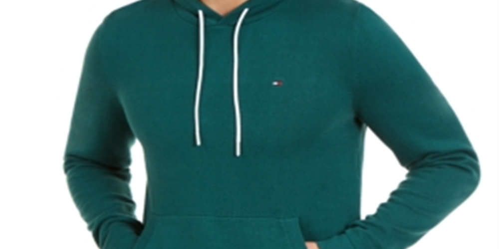 Tommy Hilfiger Men's Victor Regular Fit Solid Hoodie Green Size L