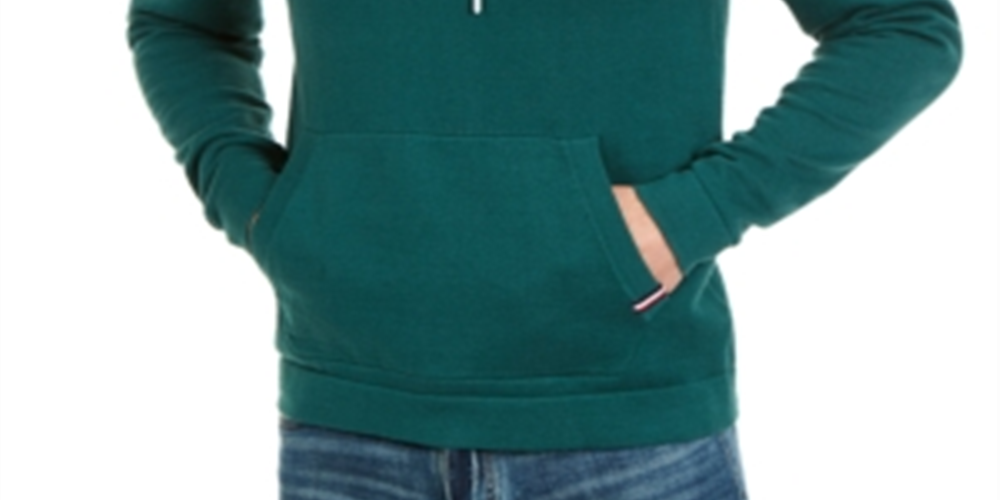 Tommy Hilfiger Men's Victor Regular Fit Solid Hoodie Green Size L