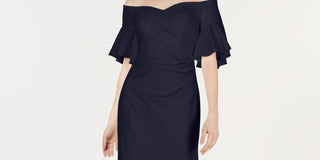 Calvin Klein Women's Sweetheart Off-The-Shoulder Gown Navy Size 14