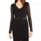 Teeze Me Women's Juniors Mini Illusion Scuba Dress Black Size 9