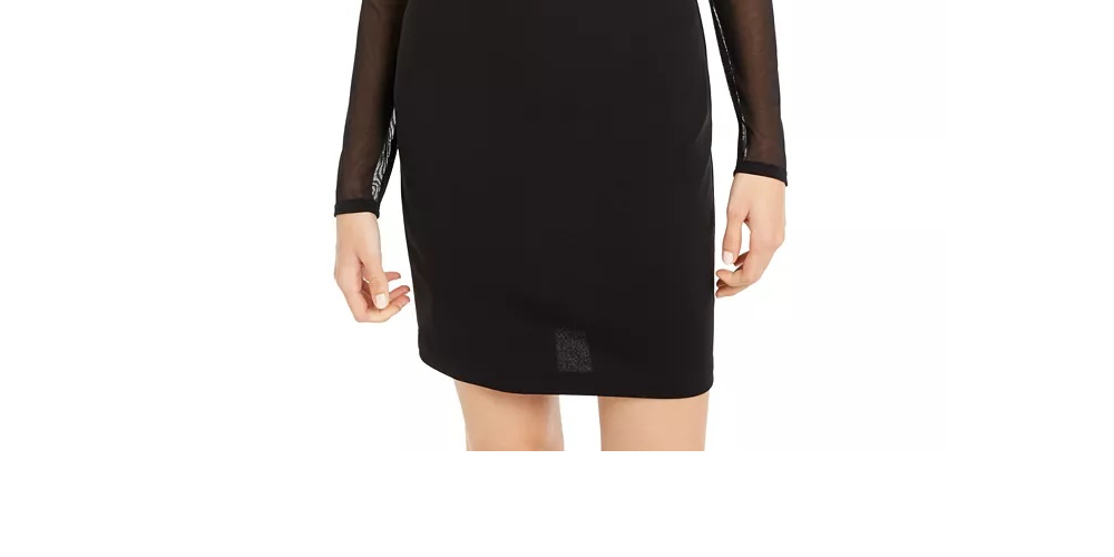 Teeze Me Women's Juniors Mini Illusion Scuba Dress Black Size 9