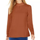 Calvin Klein Women's Mock-Neck Long-Sleeve Top Brown Size X-Large