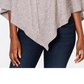 Karen Scott Women's Shawl-Collar Poncho Brown Size Large / X-Large