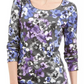 Karen Scott Women's Printed Scoop-Neck Top Blue Size Large