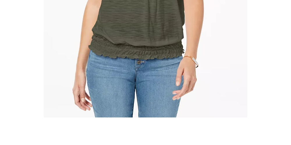 Style & Co Women's Convertible Off-The-Shoulder Top Black Size Medium