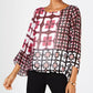 Alfani Women's Petites Banded Bottom Printed Top Pink Size Petite Small