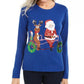 Karen Scott Women's Holiday Bicycle Sweater Blue Size Large