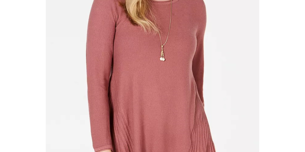 Style & Co Women's High-Low Tunic Sweater Orange Size Small