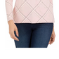 Charter Club Women's Printed Half-Zip Top Pink Size Medium