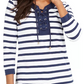 Charter Club Women's Cotton Lace-Up Grommet-Neck Tunic Blue Size XX-Large
