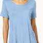 JM Collection Women's Petite Shirttail-Hem Top Blue Size Petite Small