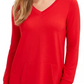 Charter Club Women's French Terry V-Neck Tunic Red Size Small