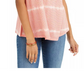Style & Co Women's Tie-Dyed V-Neck Linen-Blend Top Beige  Size Small