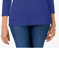 Karen Scott Women's Scoop-Neck Top Blue Size Medium
