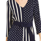 Alfani Women's Women S Petite Mixed-Print Belted Top Blue Size Petite X-Large