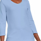 Karen Scott Women's Grommet-Neck Cotton Top Blue Size Small