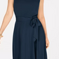 Charter Club Women's Petite Belted Midi Dress Blue Size Medium