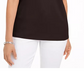 Karen Scott Women's Boat-Neck Elbow-Sleeve Top Brown Clay Size Medium
