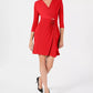 Charter Club Women's Petite Faux-Wrap Dress Wine Size Petite Small