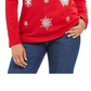 Karen Scott Women's Petite Embellished Snowflake Top Red Size PS