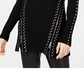 Bar III Women's Zippered Studded Sweater Black Size Medium