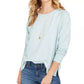 Style & Co Women's Contrast-Stitched Sweatshirt Green Size Small