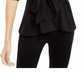 Alfani Women's Petite Faux-Wrap Elbow-Sleeve Top Black Size Petite X-Large