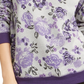 Karen Scott Women's Printed Crewneck Sweatshirt  Gray/purple  Size PXL