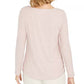 Charter Club Women's Petite Ribbed BOAT-Neck Top Pink Size PL
