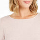 Charter Club Women's Petite Ribbed BOAT-Neck Top Pink Size PL
