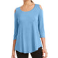 JM Collection Women's Cold Shoulder Top Blue Size X-Small