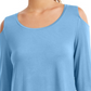 JM Collection Women's Cold Shoulder Top Blue Size X-Small