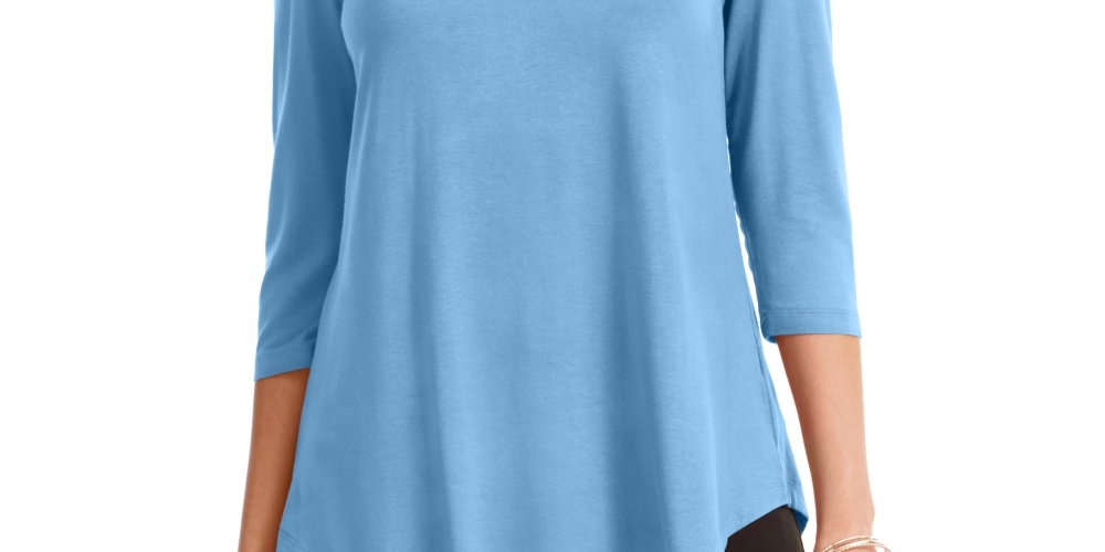 JM Collection Women's Cold Shoulder Top Blue Size X-Small