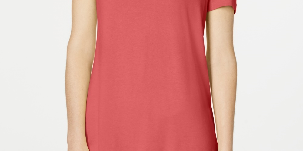 JM Collection Women's Cold Shoulder Swing T Shirt Red Size XX-Large