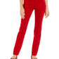 Charter Club Women's Lexington Velveteen Tummy Control Straight Leg Jeans Red Size 10