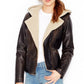 Levi's Women's Faux Leather Hooded Moto Jacket Brown Size X-Small