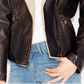 Levi's Women's Faux Leather Hooded Moto Jacket Brown Size X-Small