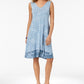 Style & Co Women's Cross Back Dress Blue Size Small