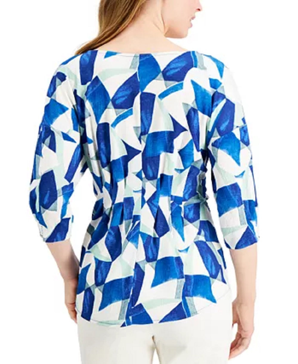 Alfani Women's Cinched Front Top Navy Size X-Large