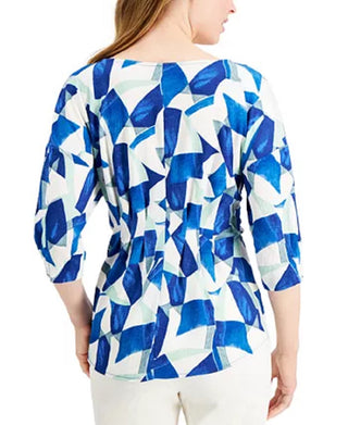 Alfani Women's Cinched Front Top Navy Size X-Large