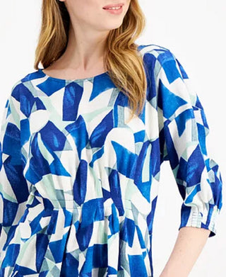 Alfani Women's Cinched Front Top Navy Size X-Large