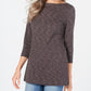 Karen Scott Women's Boat Neck Space Dyed Top Gray Size Medium