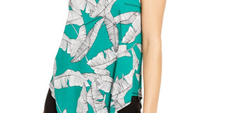 Alfani Women's Printed T-Shirt Green Size Medium