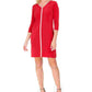 JM Collection Women's Jewel-Neck Sheath Dress Red Size Small