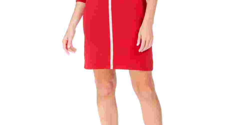 JM Collection Women's Jewel-Neck Sheath Dress Red Size Small