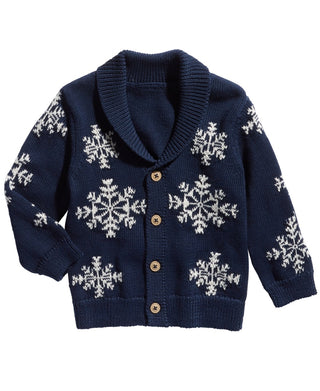 First Impressions Kid's Baby Boy's Snowflake Cardigan Blue Size 0-3 MONTHS
