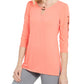 JM Collection Women's O Ring Lattice Top Orange Size Small